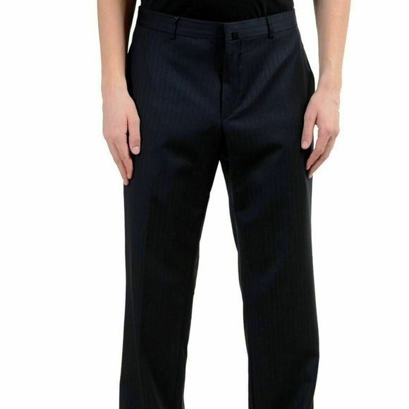 Versace Men's 100% Wool Striped Dress Pants